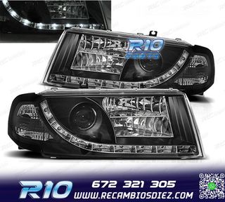 FAROS SKODA OCTAVIA 01-04 LUZ DIURNA LED FONDO NEGRO