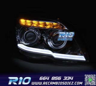 FAROS PARA MERCEDES GLK X204 LUZ DIURNA FONDO NEGRO