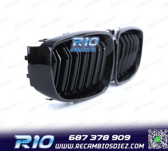 PARRILLA DOBLE BMW SERIE 3 GT F34 13-18 LOOK M4 NEGRO BRILLO