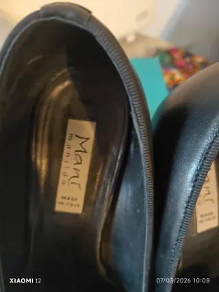 Mocassini tacco Mani nero oro