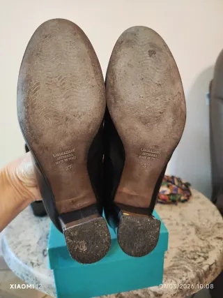 Mocassini tacco Mani nero oro