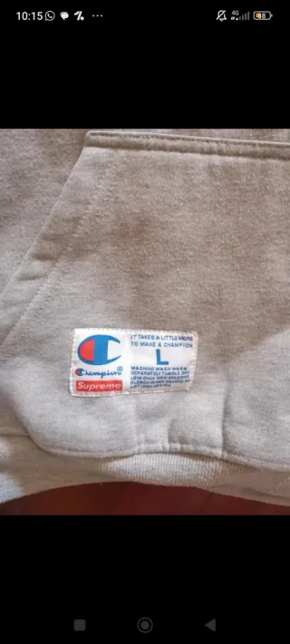 Sudadera Supreme x Champion Gris Talla L niño