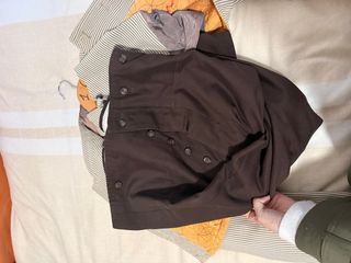 Traje campero rayas blanco y marrón