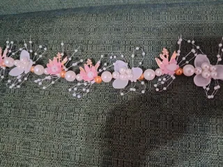 Diadema Niña Flores Perlas Ocasiones Especiales