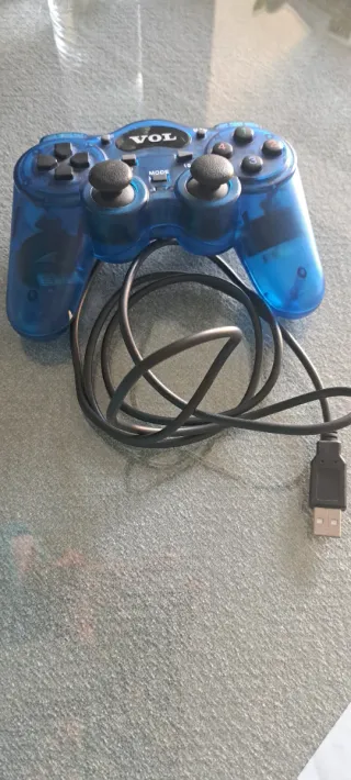 Mando PS2 USB Azul.