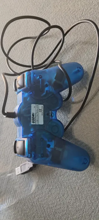 Mando PS2 USB Azul.