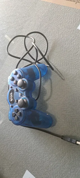 Mando PS2 USB Azul.