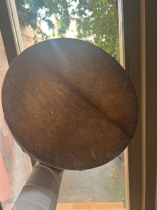 Tambor chamánico artesanal piel de cordero redondo