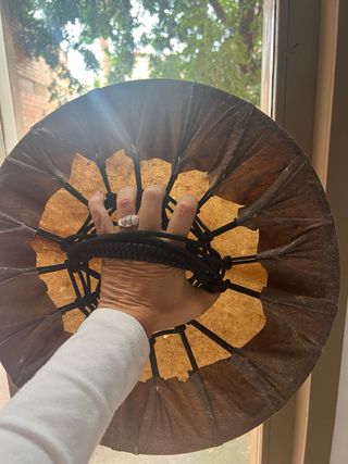 Tambor chamánico artesanal piel de cordero redondo