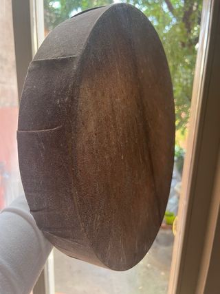 Tambor chamánico artesanal piel de cordero redondo