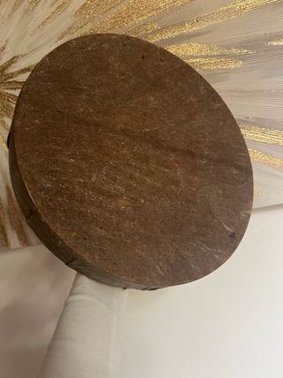 Tambor chamánico artesanal piel de cordero redondo