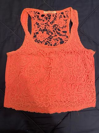 Top rosa encaje Talla S