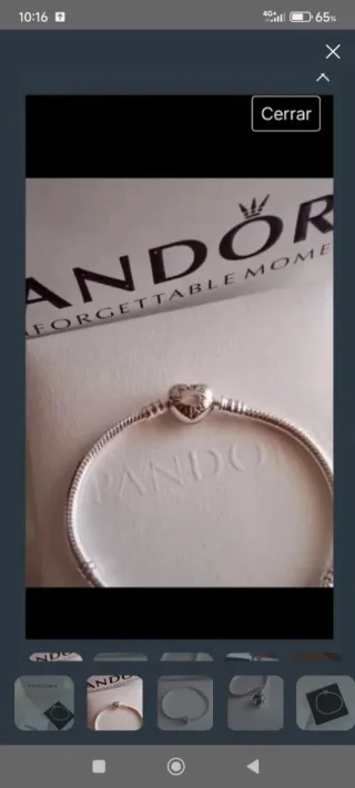 Pulsera Pandora Corazón Plata 17cm