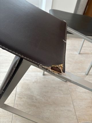 4 Sillas Comedor Piel Marrón