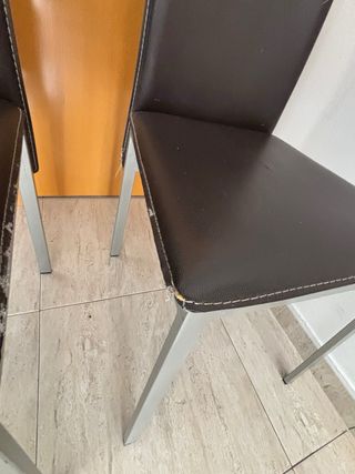 4 Sillas Comedor Piel Marrón