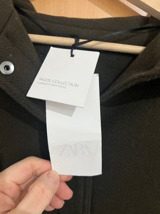 Chaqueta Zara Lana Bomber Talla L Verde Oliva
