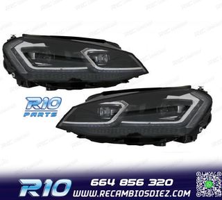 FAROS VOLKSWAGEN VW GOLF 7 12-17 DRL DINAMICOS NEGROS LOOK 7