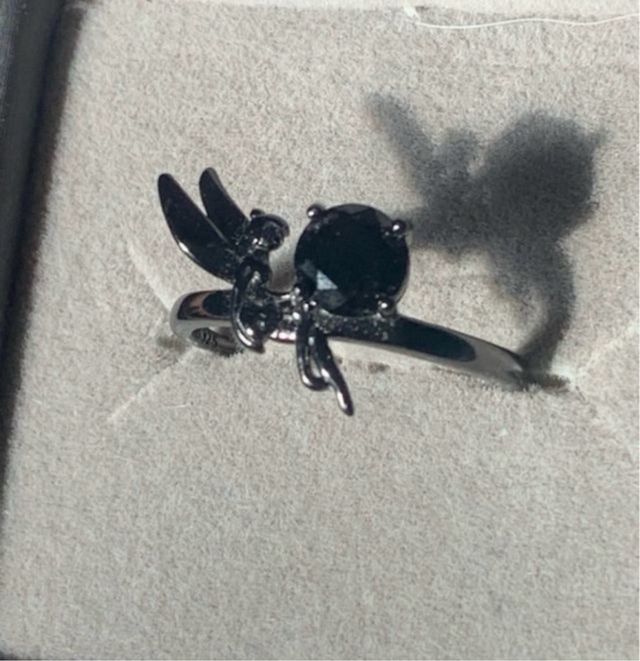 Anillo Plata Hada Espinela Negra