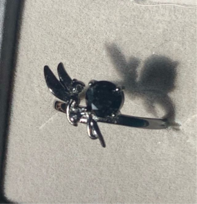 Anillo Plata Hada Espinela Negra