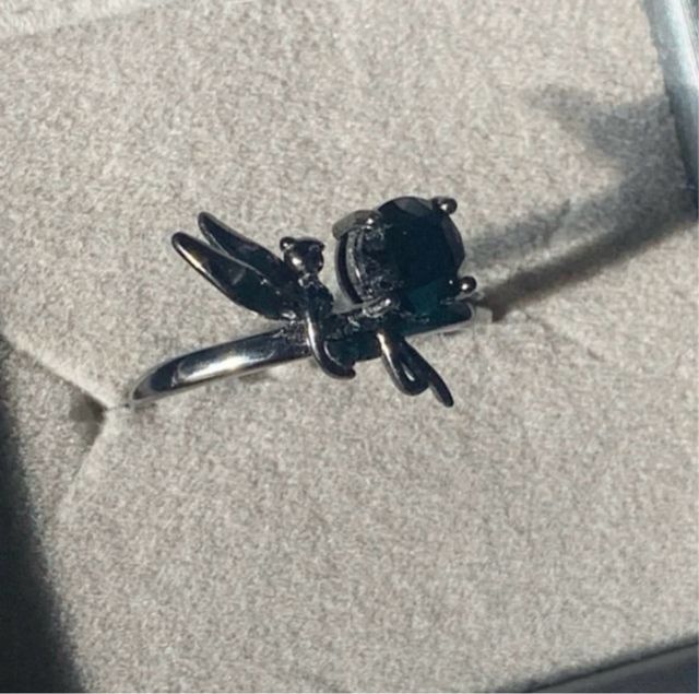 Anillo Plata Hada Espinela Negra