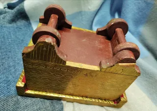 Cofre joyero vintage metal espejo y terciopelo