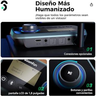 Transmisor Receptor Bluetooth 5.0 Soomfon