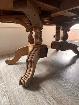 Antigua Mesa Nogal S xix TOTALMENTE RESTAURADA .