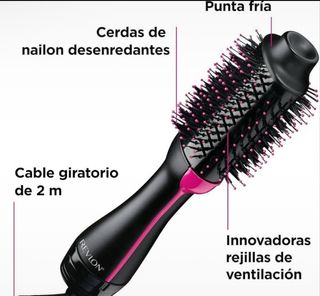 Cepillo Secador Revlon Negro y Rosa
