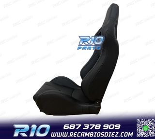 ASIENTO DEPORTIVO SEMI BAQUET ESTILO RS CUERO NEGRO SEMI PIE