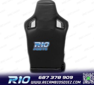 ASIENTO DEPORTIVO SEMI BAQUET ESTILO RS CUERO NEGRO SEMI PIE