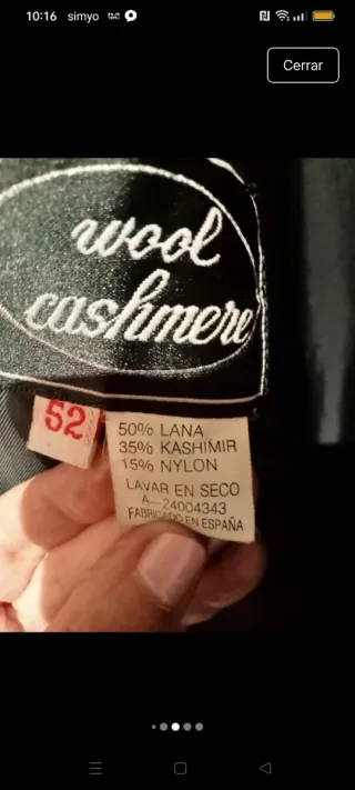 Abrigo Bizanti Lana/Cachemira/Nylon Hombre