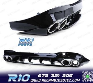 DIFUSOR MERCEDES CLA C118 19- LOOK AMG NEGRO BRILLO + COLAS