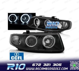 FAROS SEAT LEON TOLEDO 1M 99-05 OJOS ANGEL CCFL FONDO NEGRO