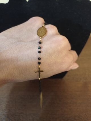 Bracciale rosario CY acciaio inox nero