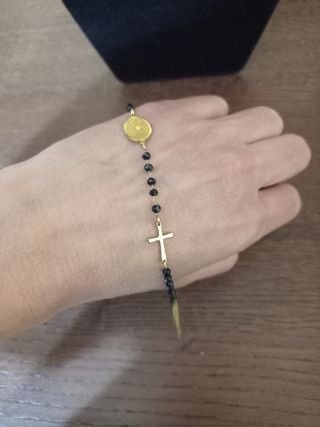 Bracciale rosario CY acciaio inox nero