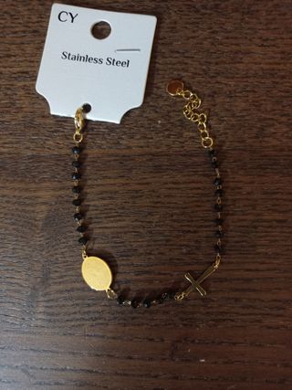 Bracciale rosario CY acciaio inox nero