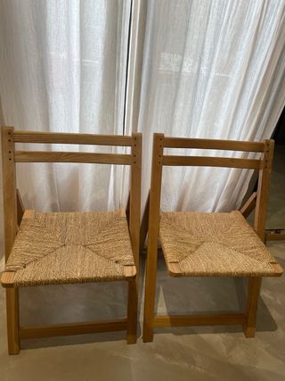 Silla plegable madera fresno y yute