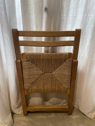 Silla plegable madera fresno y yute