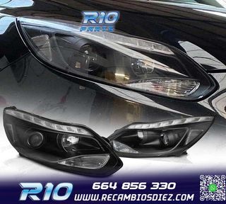 FAROS FORD FOCUS MK3 11-14 LUZ DIURNA LED NEGROS