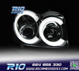 FAROS JEEP GRAND CHEROKEE 05-08 LUZ DIURNA LED CROMADO