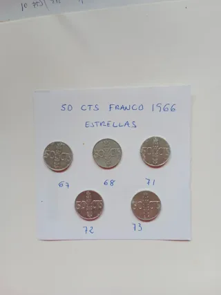 50 Cts Franco 1966 Estrellas Varios Años