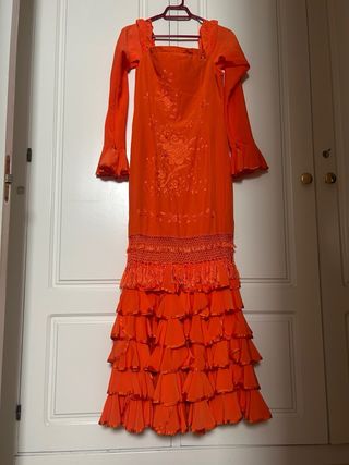 Traje nuevo Flamenca Bordado feria gitana talla M