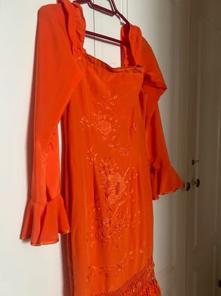 Traje nuevo Flamenca Bordado feria gitana talla M