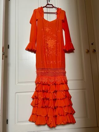 Traje nuevo Flamenca Bordado feria gitana talla M