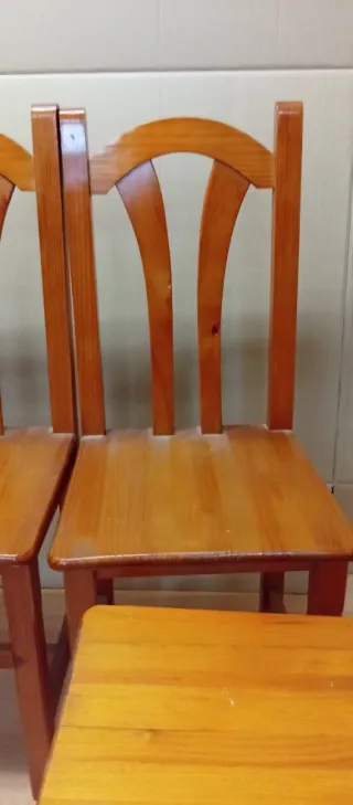 5 Sillas Madera Pino Maciza