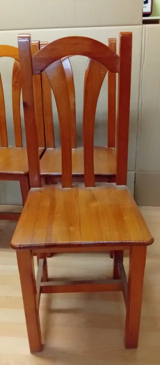 5 Sillas Madera Pino Maciza