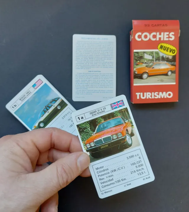 Baraja NUEVA. Juego Coches Turismo. Cartas 80s!!