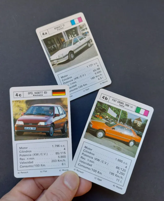 Baraja NUEVA. Juego Coches Turismo. Cartas 80s!!