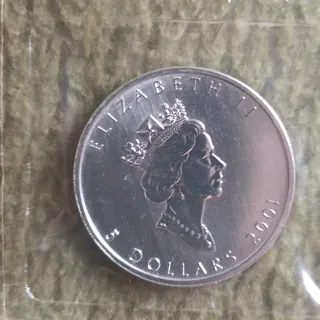 Lote 2 Monedas Plata Canadá y EEUU brillo original