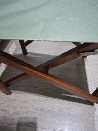 2 Sillas Director Madera Maciza Tapizado Verde